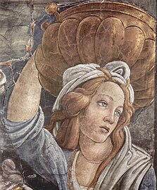 Les Épreuves de Moïse, détail de la fresque de Botticelli (v. 1481-1482), chapelle Sixtine.