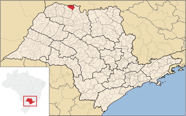 Localização de Riolândia em São Paulo