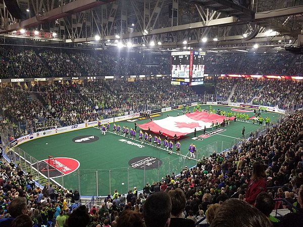 The Rush and San Diego Seals before a game at SaskTel Centre in January 2019