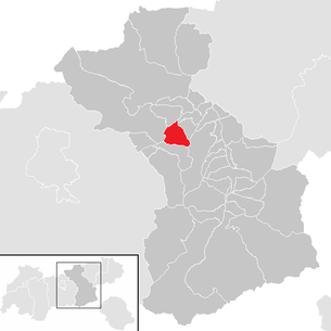 Localisation de la commune de Schwaz dans l'arrondissement de Schwaz (carte cliquable)