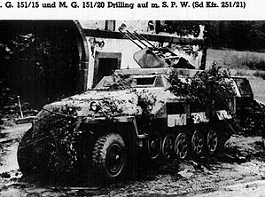 SdKfz 251/21 Drilling anti-aircraft vehicle, armed with 3 MG 151/20.