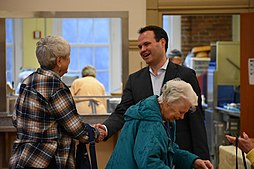 Sen. Eric Lesser visits the East Longmeadow Senior Center. Sen. Eric Lesser at the East Longmeadow Senior Center.jpg