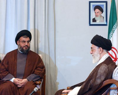 Nasrallah visiting Iranian Supreme Leader Ali Khamenei in Tehran, August 2005