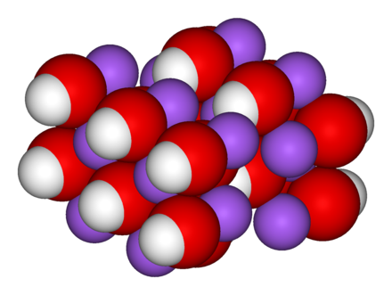 Unit cell, spacefill model of sodium hydroxide