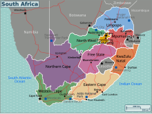 A map of South Africa and its regions. South Africa-Regions map.svg