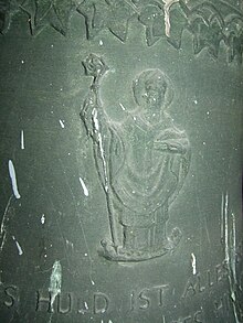 The patron saint of the church St. Ulrich on the Ulrich bell StUlrich 004.jpg