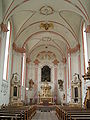 Collégiale baroque, vue intérieure de la nef.