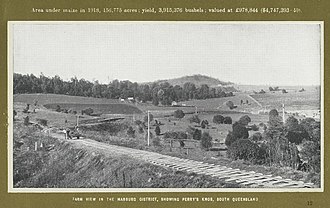 Marburg railway line near Perry's Knob, circa 1915 StateLibQld 1 258703 Country scene at Marburg, ca. 1915.jpg