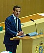 Statsministeromröstningen 2021. Ulf Kristersson (M) i talarstolen.jpg
