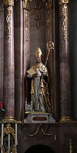 Statue St. Virgilius am Hauptaltar St. Andreas Erl-1.jpg