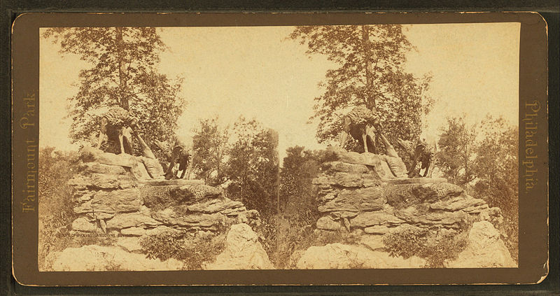 File:Statue of Wolves, near Memorial Hall, from Robert N. Dennis collection of stereoscopic views.jpg