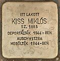 Stolperstein für Kiss Miklós - Miklós Kiss (Sátoraljaújhely).jpg