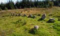 Stone row leading to a cist burial on Lakehead Hill in Dartmoor.