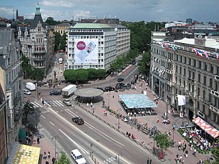 Birger Jarlsgatan street in central Stockholm, Sweden