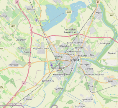 Pozíciós térkép Szeged környéke