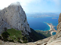 View on Sardinia from the island of Tavolara