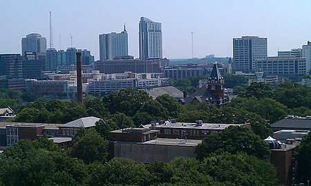 Tech Tower and Georgia Tech's East Campus with Atlanta skyline in the background (Picture taken facing East) Tech Tower and skyline.jpg