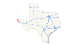 Map of Texas State Highway 20