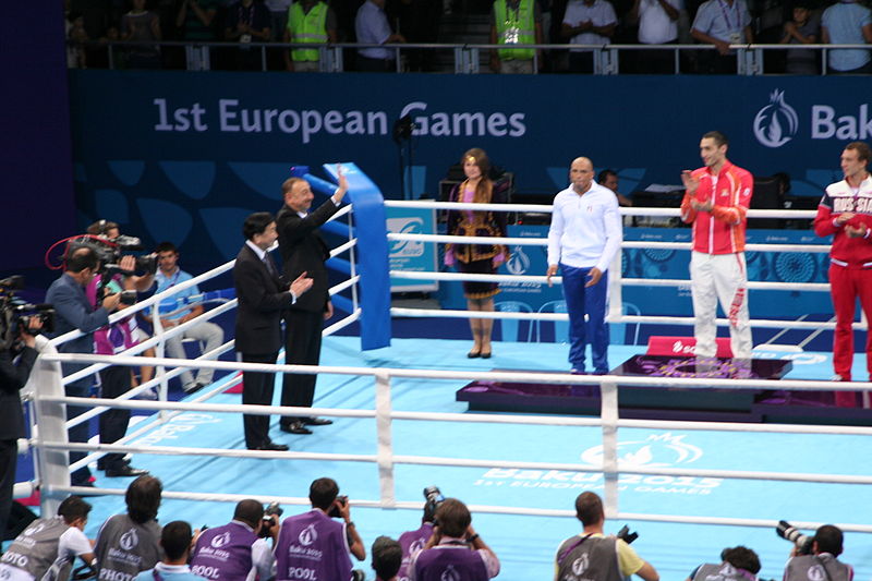 File:Teymur Mammadov at the awarding ceremony of the 2015 European Games.JPG