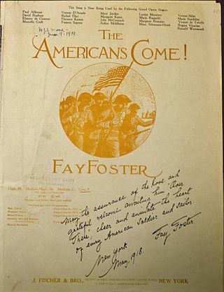 <span class="mw-page-title-main">The Americans Come (An Episode in France in the Year 1918)</span> Song