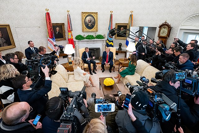 Photographers and videographers in the Oval Office in 2019