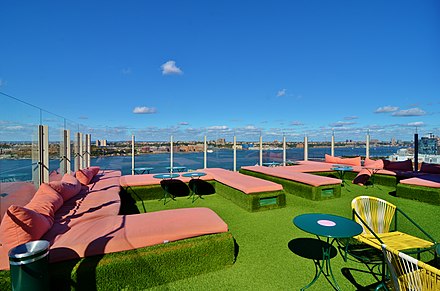 Deck on roof of hotel in New York