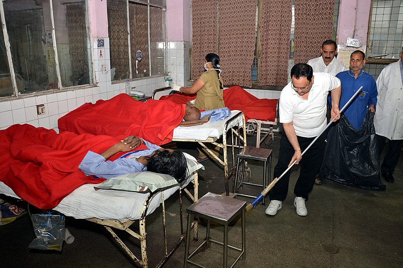 File:The Union Minister for Health & Family Welfare, Shri Jagat Prakash Nadda visited the GTB Hospital, Delhi to review the cleanliness drive and participated in cleanliness drive, on November 14, 2014 (1).jpg