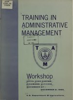 Миниатюра для Файл:Training in Administrative Management Workshop, Hotel King Carter, Richmond, Virginia, November 27-December 2, 1960 (IA CAT10679477).pdf