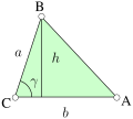 Tiga tepi AB, BC dan CA, setiap satu antara dua bucu bagi segi tiga.
