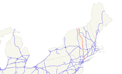 Map of US Highway 7