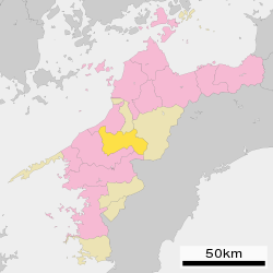 Location of Uchiko in Ehime Prefecture
