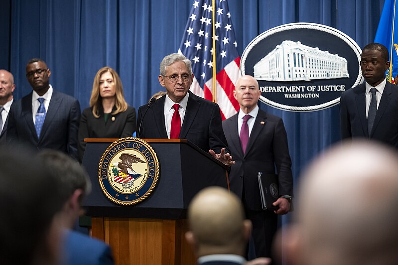 File:United States Attorney General Merrick Garland speaks during a fentanyl Press Conference at the Department of Justice on October 3, 2023 21.jpg