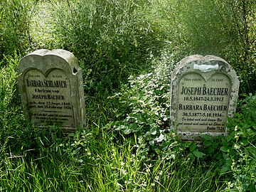 Restos e sepulturas do antigo cemitério