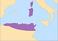 455 yılında Vandal Krallığı'nın haritası