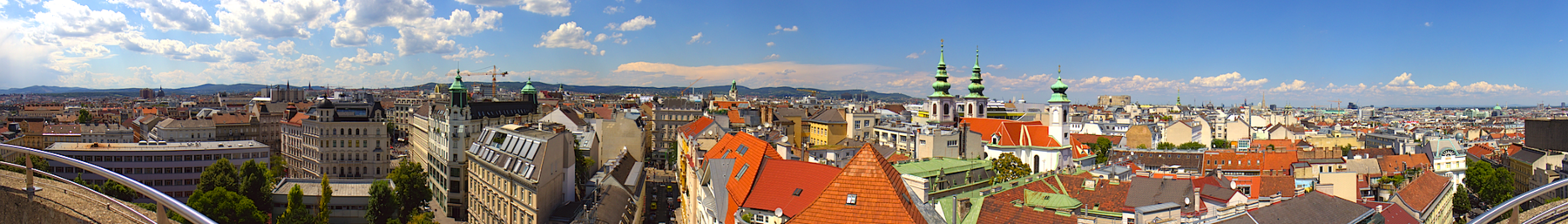 Looking over the rooftops of Vienna from the Haus des Meeres