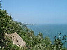 View of the Scarborough Bluffs from Guild Park and Gardens. View from the back end of Guildwood park (3389161536).jpg