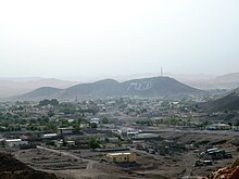 The town of Ali Sabieh, with the Red Mountains in the distance View of Ali Sabieh.JPG