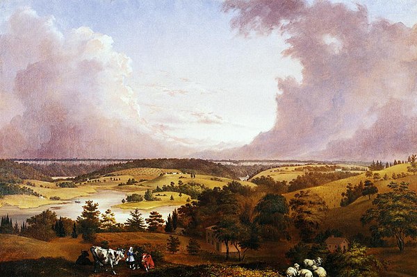 View of Hastings-on-Hudson, oil on canvas, John Ludlow Martin, 1856