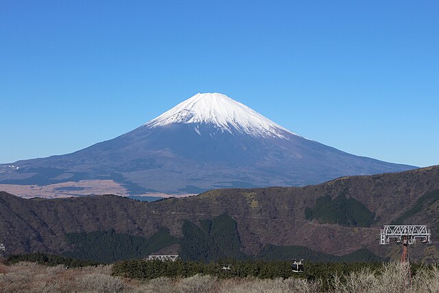 Mount Fuji seen from Ōwakudani