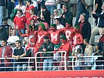 Walisiske landslagssupportere i «krigsmaling» under verdensmesterskapet i rugby union 2007. Cymru betyr «Wales» på walisisk.