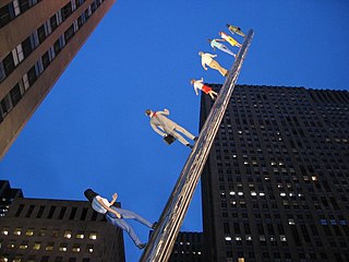 <i>Walking to the Sky</i> Outdoor sculpture by Jonathan Borofsky