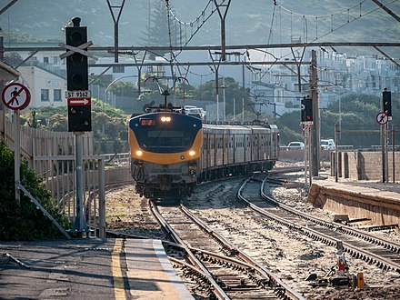 Metrorail 10M5 approaching Simon's Town station, Cape Town