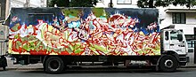 Wildstyle on a truck in Paris Wildstyle graffiti on a truck in Paris.jpg