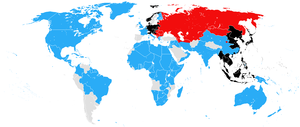   The Allies (blue and red) and the Axis Powers (black) in December 1944