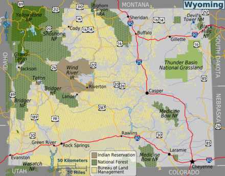 Federal lands in Wyoming