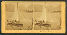 Yachting at Leadville, Col. Stereoscopic view, around 1880