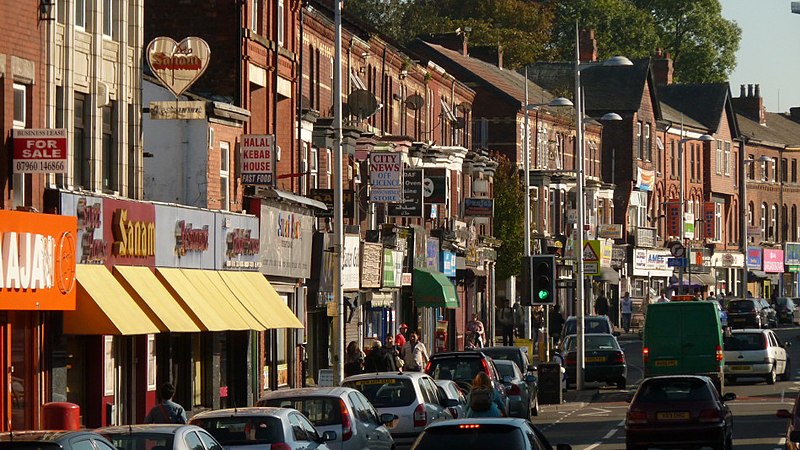 File:"Curry Mile"- Wilmslow Road in Rusholme, Manchester - panoramio.jpg