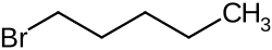 Structural formula of 1-bromopentane