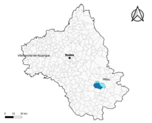 Saint-Georges-de-Luzençon dans le canton de Millau-1 en 2020.