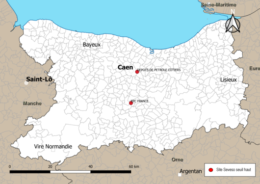 Communes hébergeant un site Seveso seuil haut.